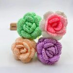 Colorful Crochet Rose Flower Heads