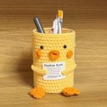 Positive Duck Crochet Pen Holder