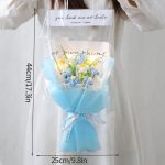 Blue Lighted Crochet Flower Bouquet